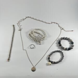 Fashion Jewelry Lot 6pc Necklaces Bracelets Rings